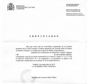 Certificado de autoridades competentes