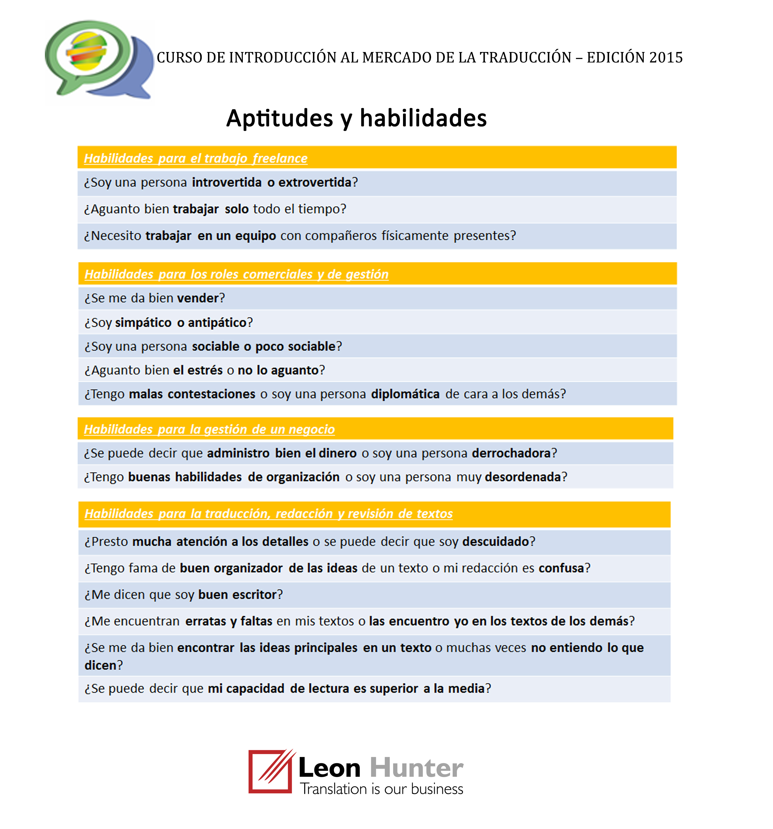 Aptitudes y habilidades