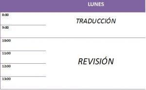 Un horario es un buen método para aumentar la productividad